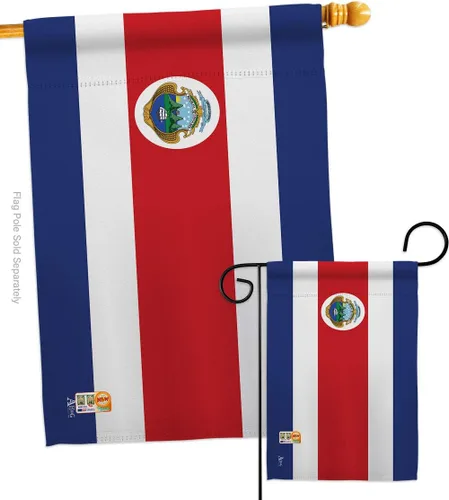 Miniatura 5 de Americana H140060 Banderas de la Nacionalidad Mundial de Costa Rica. Bandera de casa vertical decorativa de 28.0 x 39.8 in impresa en Estados
