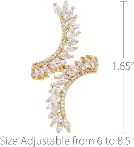 Miniatura 4 de Lavencious Anillo de moda de cóctel ajustable de 6 a 8.5 CZ Marquise Shape Jewelry para mujer
