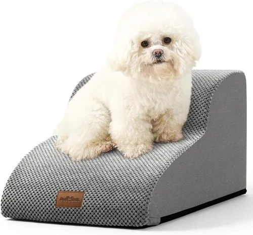Miniatura 28 de COZY KISS Escaleras para perros pequeños de 11.8 pulgadas de alto, escalón curvado para cachorros, gatos mayores, rampa mediana para mascotas