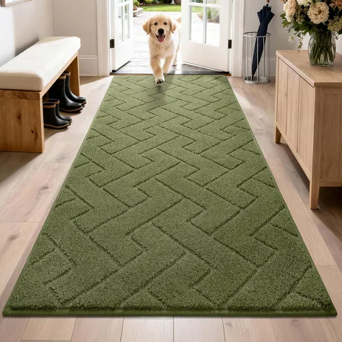 Miniatura 26 de PURRUGS Alfombra de fácil cuidado de 6 x 9 pies, antideslizante, lavable a máquina, tapete para puerta de perro, resistente a las manchas