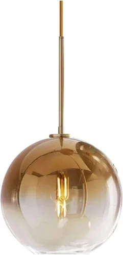 Miniatura 7 de Lámpara colgante de vidrio de color gradiente, lámpara colgante moderna de vidrio (Oro, 20 cm)