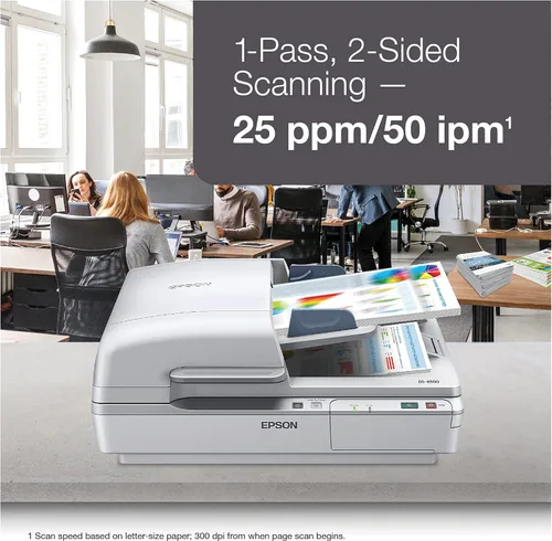 Miniatura 3 de Epson WorkForce DS-6500 - Escáner de hojas y documentos a color, alimentador automático de documentos (ADF) y dúplex de 100 páginas (B11B205221)