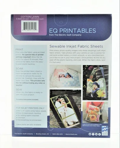 Miniatura 2 de Tela de césped de algodón imprimible de alta calidad 8.5 "X11" 6/Pkg-100% algodón
