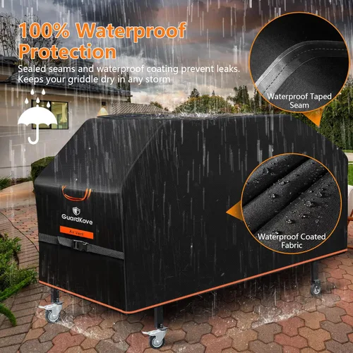 Miniatura 3 de Cubierta de plancha para parrilla Blackstone de 28 pulgadas con capucha, 2026 mejorada 1000D resistente al agua, cubierta de parrilla 5483
