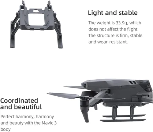 Miniatura 4 de SeiZed Foldable Landing Gear for D-JI Mavic 3 Drone Quick Release Heightening Protection Bracket Feet Stand Support Protector Accessory