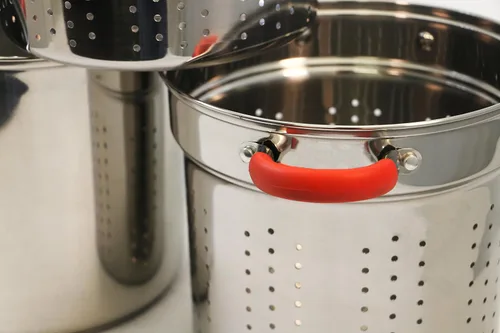 Miniatura 5 de EXCELSTEEL Olla para pasta multifunción de acero inoxidable de 12 cuartos con base encapsulada, tapa de vidrio ventilada y asas cubiertas