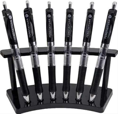 Miniatura 3 de Fengtaiyuan AD07P18x6, bolígrafos retráctiles de tinta de gel, 0.028 in, tinta negra, punta fina, escritura suave, paquete de 18 (AD07P18x6)