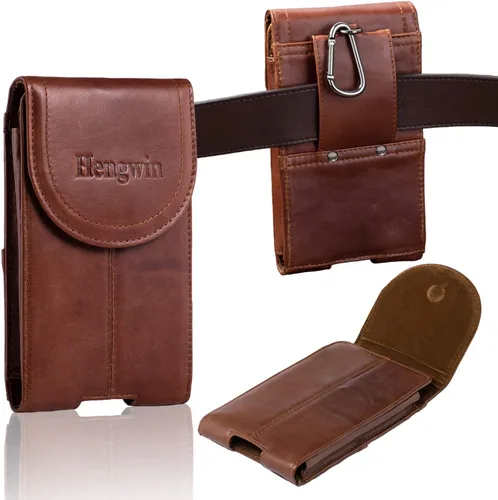 Funda de cuero genuino para teléfono celular para caminar al aire libre, trabajo, soporte para teléfono con clip para cinturón para iPhone 17 Pro
