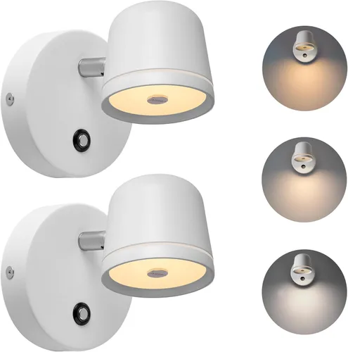 Miniatura 12 de Aisilan Lámpara de pared LED con enchufe con control de atenuación táctil. Lámpara de pared ajustable con ángulo montado en la pared, antirreflejos