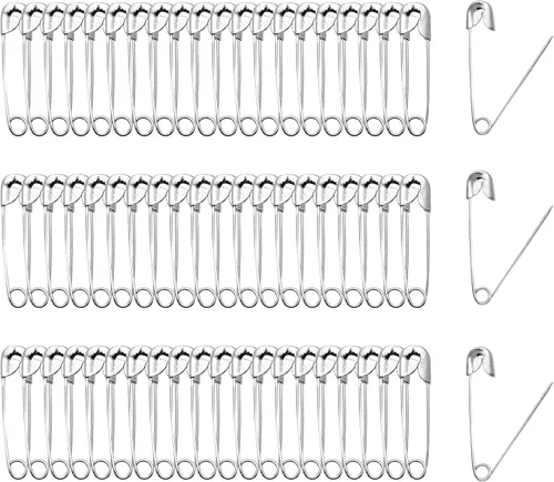 500 PIEZAS de alfileres de seguridad de 19 mm - alfileres de acolchado resistentes, tamaño mini 00, metal plateado para manualidades DIY,