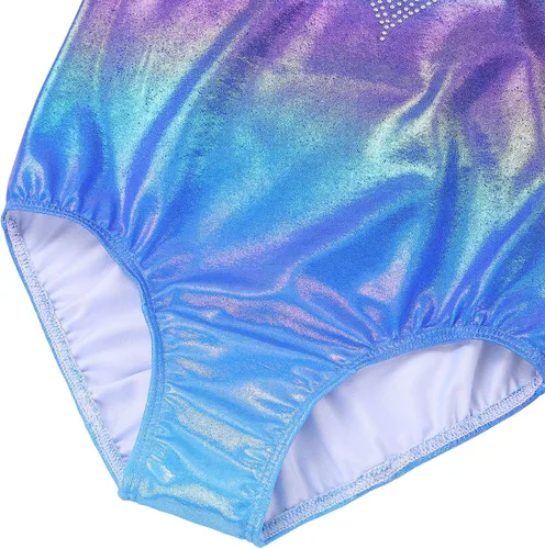 Miniatura 9 de BAOHULU Leotardos de gimnasia para niñas con purpurina y pantalones cortos a juego