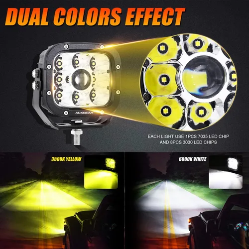 Miniatura 4 de Auxbeam Luces LED para todo terreno, luces de conducción LED, barra de luz de trabajo con arnés de cableado para camión, camioneta, SUV, ATV, UTV