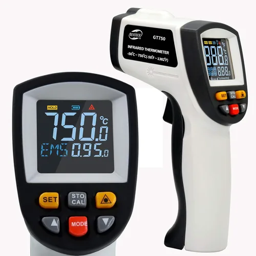 Miniatura 9 de Pistola de temperatura láser con termómetro infrarrojo, pistola digital de temperatura de calor sin contacto para cocinar alimentos, horno de pizza