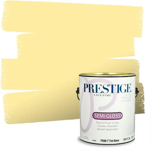 Miniatura 55 de PRESTIGE Pinturas Pintura Exterior e Imprimación En Uno, 1 Galón, Satinado, Pareja Comparable de Benjamin Moore* Amarillo* 320BM-PCM