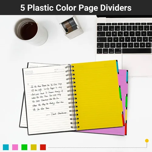 Miniatura 6 de EUSOAR - Cuaderno de 5 asignaturas con reglas universitarias, 1 paquete A4 27.9 x 21.6 cm, papel liso de 100 g/m², 120 hojas/240 páginas, cuadernos