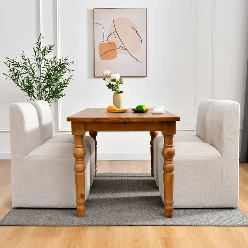 Miniatura 7 de DUHOME Silla de comedor tapizada con ruedas, sillas de comedor modernas de lino con ruedas para comedor, dormitorio, sala de lectura, sala de estar