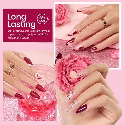 Miniatura 3 de beetles - Juego de esmaltes en gel color borgoña – Berry Merlot 6, ciruela, cereza, moca, rojo, otoño-invierno, morado oscuro, vino púrpura oscuro