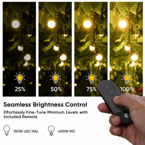 Miniatura 3 de TREATLIFE Enchufe de atenuación con control remoto inalámbrico de 100 pies, resistencia a la intemperie IP44, atenuador al aire libre para luces