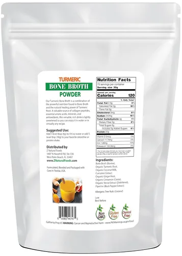 Miniatura 11 de Caldo de hueso de cúrcuma en polvo (bovino) – Hecho en Estados Unidos – Proteína + colágeno + aminoácidos – Suplemento de carne superalimento