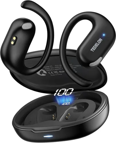 Miniatura 9 de Auriculares abiertos, auriculares abiertos de 50 horas, Bluetooth 5.4, IPX6, auriculares abiertos inalámbricos con gancho para la oreja, estéreo