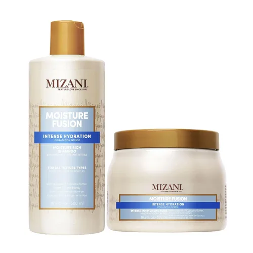 Mizani Moisture Fusion - Máscara hidratante intensa – Restaura la hidratación en rizos secos y bobinas, 16.9 onzas líquidas (paquete de 2)