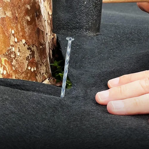 Miniatura 4 de Estacas de Césped Artificial Galvanizadas en Espiral Picos de Paisaje de 6 Pulgadas Estacas de Tela Barrera contra Malezas para Borde de Adoquines