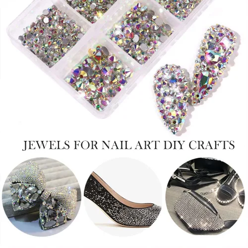 Miniatura 6 de 735 diamantes de imitación para uñas, cristales AB, piedras para uñas, cristales 3D, diamantes para uñas, decoración artística, manualidades Arco