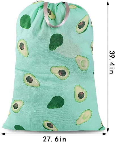 Miniatura 2 de Sanlykate Bolsa de lavandería extragrande con cierre de cordón y asa, 28 x 40 pulgadas, bolsa de ropa sucia de viaje resistente para lavandería