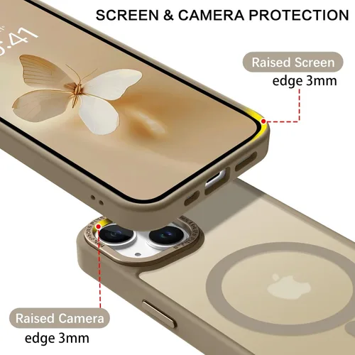Miniatura 6 de BENTOBEN Funda magnética para iPhone 14 Plus, compatible con MagSafe, translúcida mate, esmerilada, delgada, ligera, a prueba de golpes