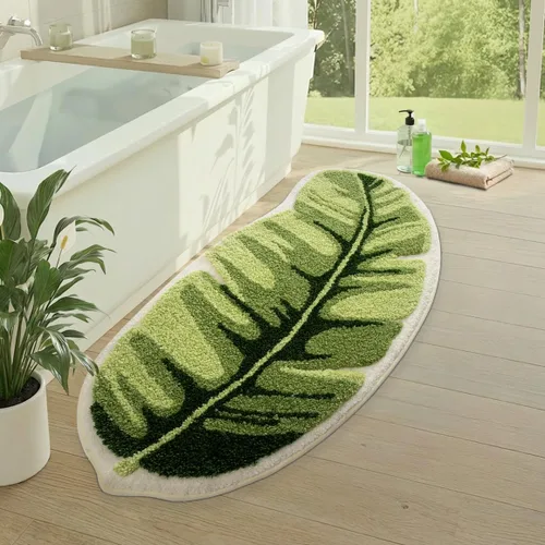 Miniatura 17 de LUMI Lindas alfombras de baño, divertidas alfombras de pasillo de frutas, alfombra de baño suave y esponjosa, absorbente, antideslizante para baño