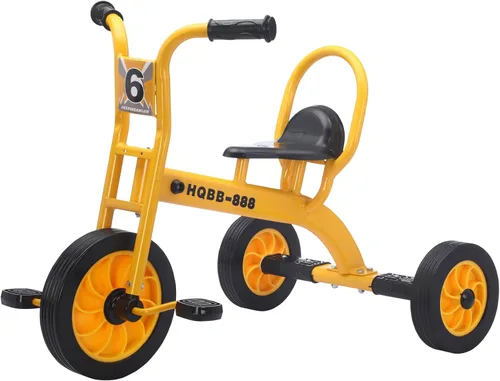 Miniatura 8 de Triciclo para niños de 3 a 8 años, bicicleta de triciclo doble para niños, bicicleta tándem para guardería preescolar al aire libre con neumáticos