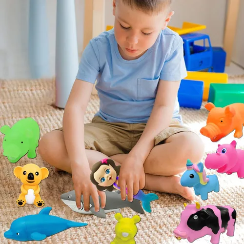 Miniatura 5 de Juguetes chirriantes para bebés, juguetes para apretar, regalos de fiesta para niños, juguetes novedosos y diversiones, regalos de goma que gritan