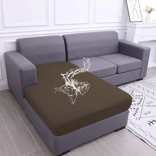 Miniatura 127 de hyha Fundas impermeables para cojines de sofá para mascotas, funda antideslizante para asiento de sofá para perros lavable, tela de jacquard Gris