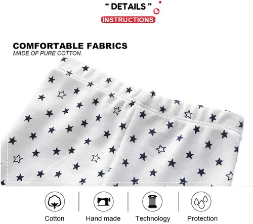Miniatura 5 de Leggings unisex de algodón para recién nacido, paquete de 4 pantalones bordados, casuales, de 0 a 24 meses, para niños y niñas
