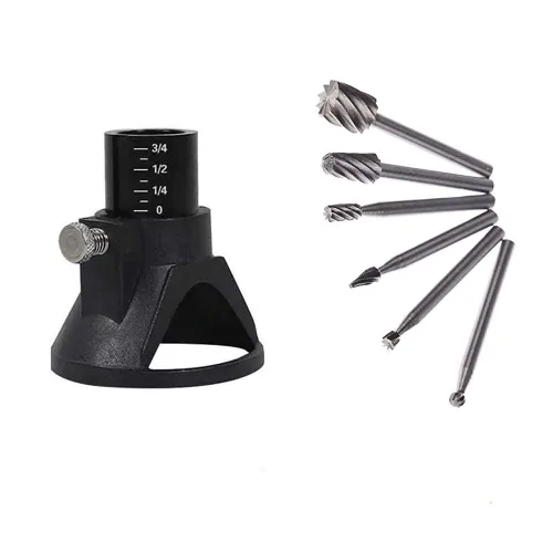 Preámer 6pc HSS Routing Router Bit Grabado Burr Bits Herramienta de tallado de madera Taladro Rotary File con taladro Tallado Herramienta rotativa