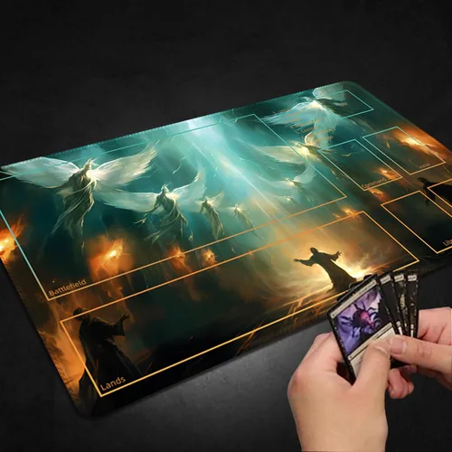 Miniatura 5 de Tapete de juego para MTG, con bolsas de almacenamiento gratis, tapete de juego de 24 x 14 pulgadas, TCG y alfombrillas de juego de mesa para cartas