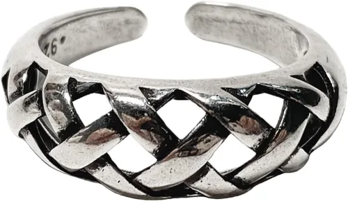 Miniatura 19 de Anillos de banda ancha de plata de ley 925 vintage hechos a mano para mujeres/hombres, anillo ajustable para el pulgar