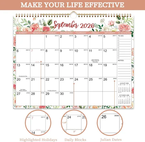 Miniatura 3 de Calendario 2026-2027 – Calendario de pared 2026-2027, calendario de pared de 18 meses, julio 2026 a diciembre 2027, 15 x 11.5 pulgadas