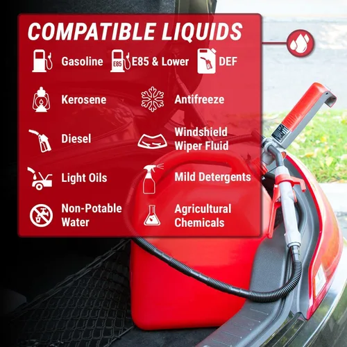 Miniatura 4 de Bomba de transferencia de combustible multipropósito alimentada por batería - Batería 2D, 2.5 GPM