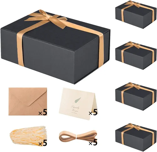 Miniatura 34 de LIFELUM Caja de regalo de 13.5 x 10 x 4 pulgadas, caja de regalo grande con tapas magnéticas, cajas de regalo negras para regalos de graduación