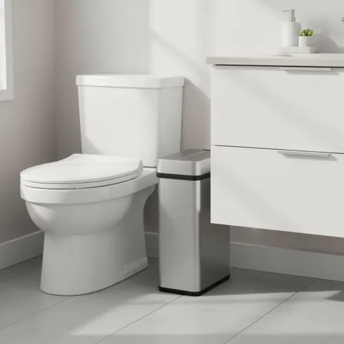 Miniatura 2 de iTouchless - Bote de basura de 15 litros / 4 galones de acero inoxidable con sensor de apertura de alas para baño, operación automática sin