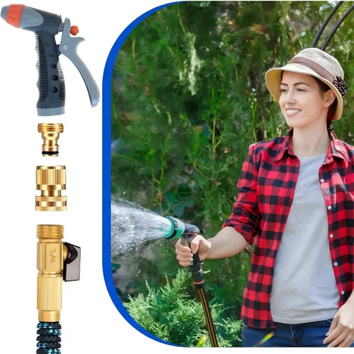 Miniatura 5 de Therwen 10 juegos de manguera de jardín, conector rápido, conectores sólidos de manguera de agua de 3/4 pulgadas, sin fugas, adaptador hembra