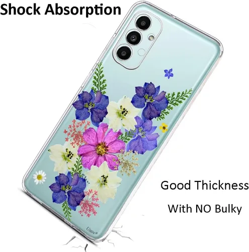 Miniatura 6 de Unov Funda compatible con Samsung Galaxy A13 LTE 5G Galaxy A04S transparente con diseño de TPU suave absorción de golpes, diseño delgado en relieve