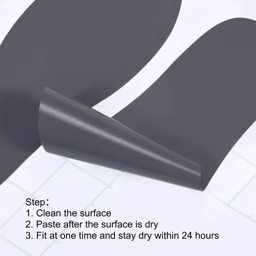 Miniatura 4 de PATIKIL Calcomanía de huellas de 8 x 3 pulgadas, 4 pares de calcomanías de PVC para decoración de clase, guía de escaleras, gris oscuro