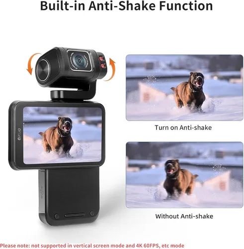 Miniatura 5 de ORDRO M3 Cámara de Bolsillo 4K 60FPS Videocámara de Mano, Cámara de Video 48MP UHD con Pantalla IPS Giratoria de 3.5 Pulgadas, Cámara WiFi Nocturna