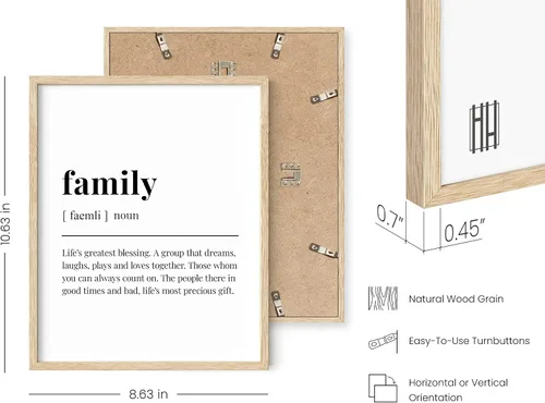 Miniatura 3 de HAUS AND HUES Juego de 3 pinturas artísticas enmarcadas beige (8 x 10), impresiones artísticas en blanco y negro para la familia, decoración