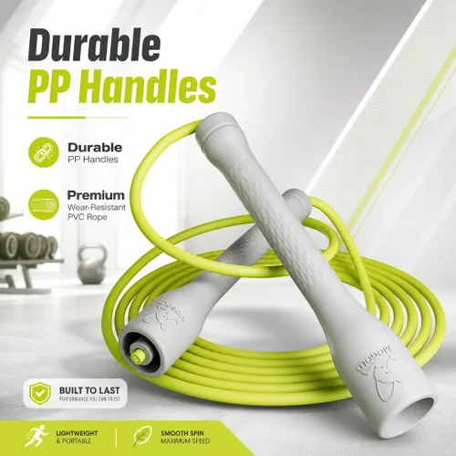 Miniatura 7 de Cuerda de Saltar para Entrenamiento, Cuerda de Saltar de PVC de 5mm, Longitud Ajustable con Manijas a Prueba de Rompimiento, Ideal