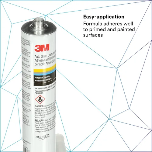 Miniatura 3 de 3M adhesivo para parabrisas de uretano de vidrio automotriz, 08693, viscosidad media, alta resistencia, curado rápido, cartucho de 310 ml/10.5 fl