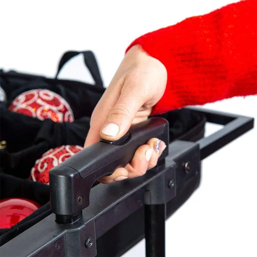 Miniatura 9 de TreeKeeper Caja de almacenamiento telescópica de adornos navideños con divisores: organizador ajustable con capacidad para 120 adornos de hasta 4
