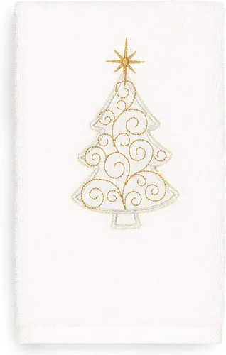Miniatura 23 de Toalla de mano bordada de lujo 100% algodón turco, racimo de acebo de Navidad